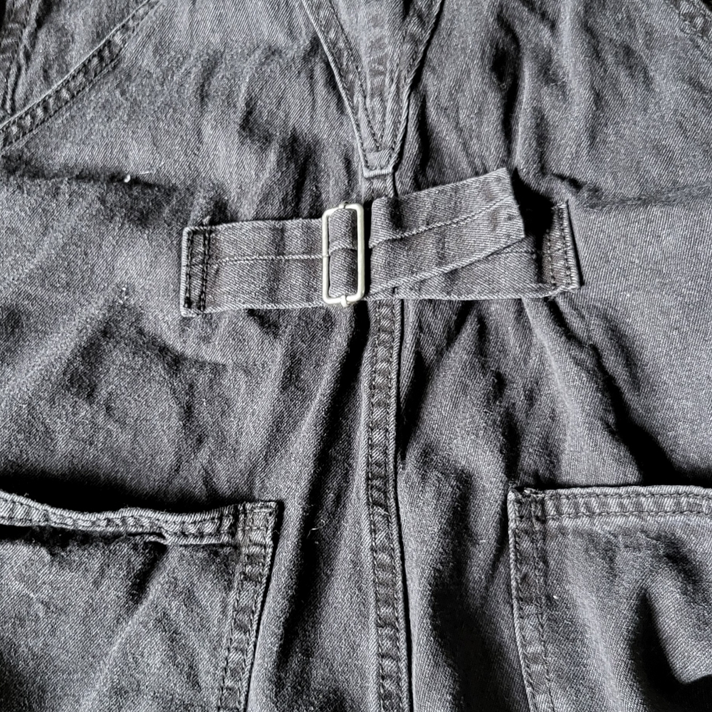 No more boundaries black overall shorts